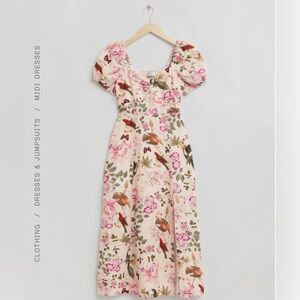 & Other Stories Puff Sleeve Midi Dress - Large